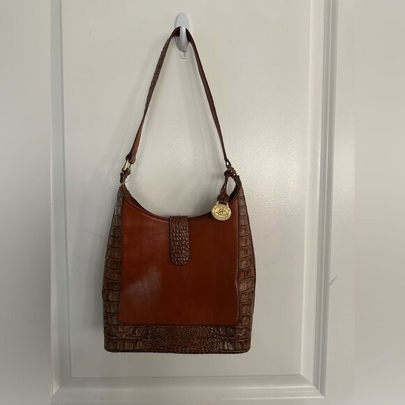 Brahmin Handbags - NWOT Brahmin Pecan Embossed Leather Shoulder Brown Women's Bag
